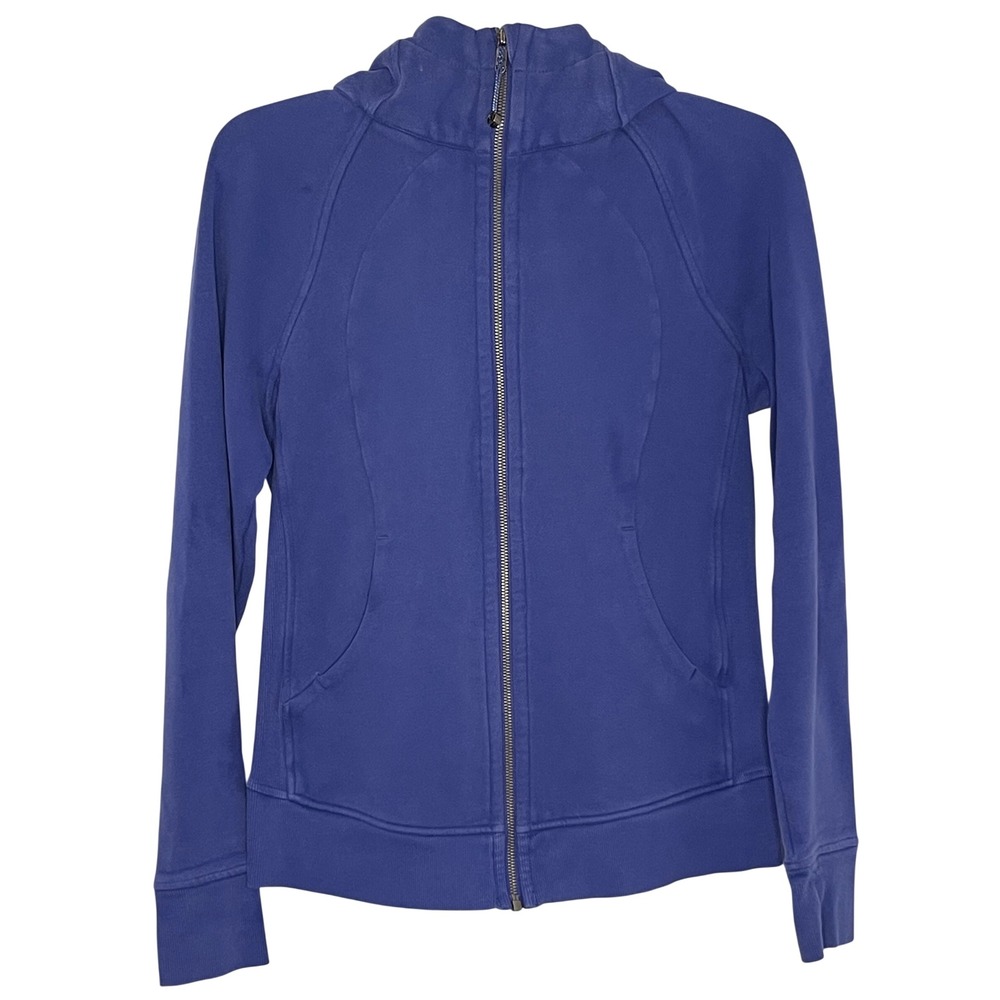 Lululemon Scuba Full Zip Hoodie Medium Blue Purple Blue Cotton Jacket Thumbholes